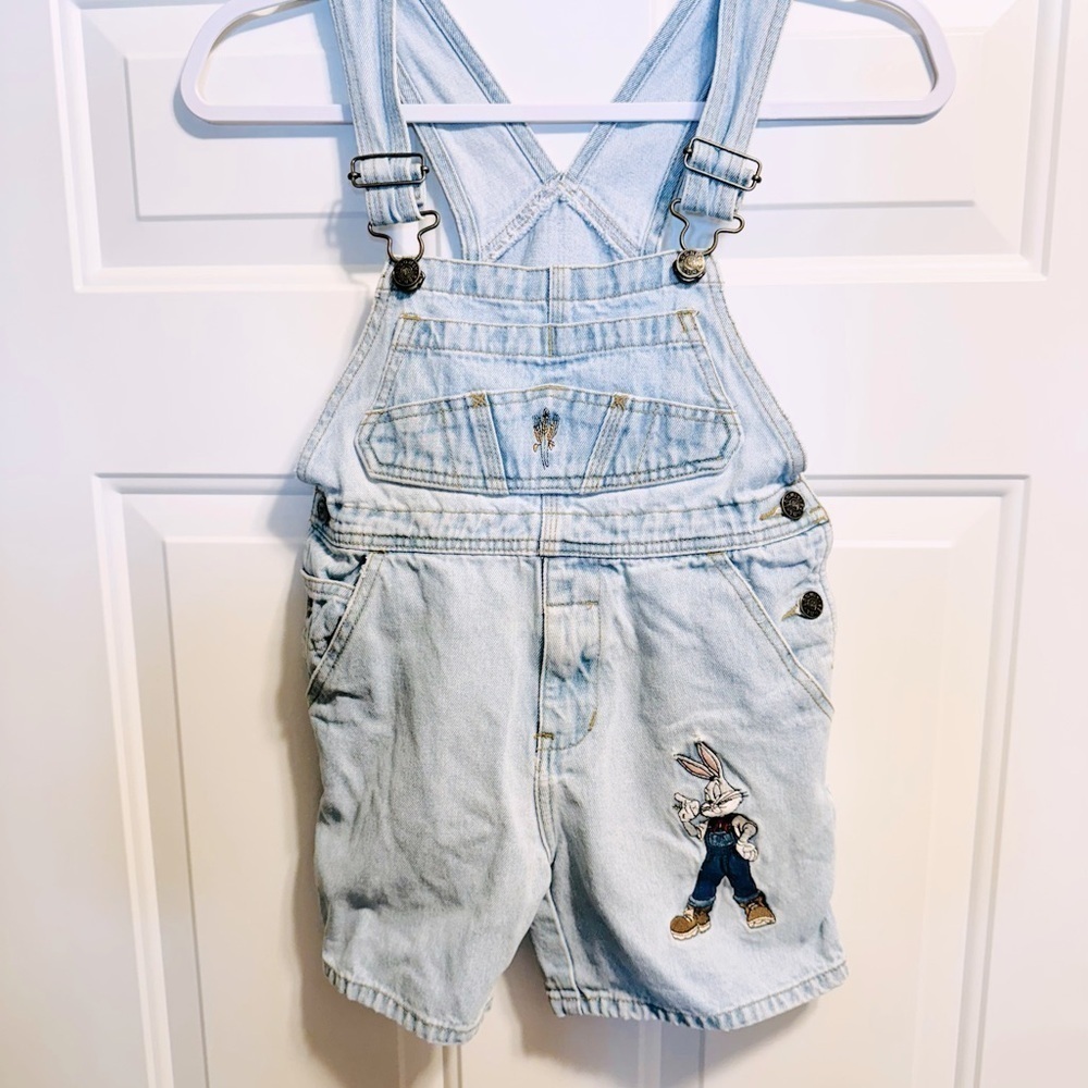Vintage Acme Looney Tunes Overalls Blue Denim boys girls Bugs Bunny XS